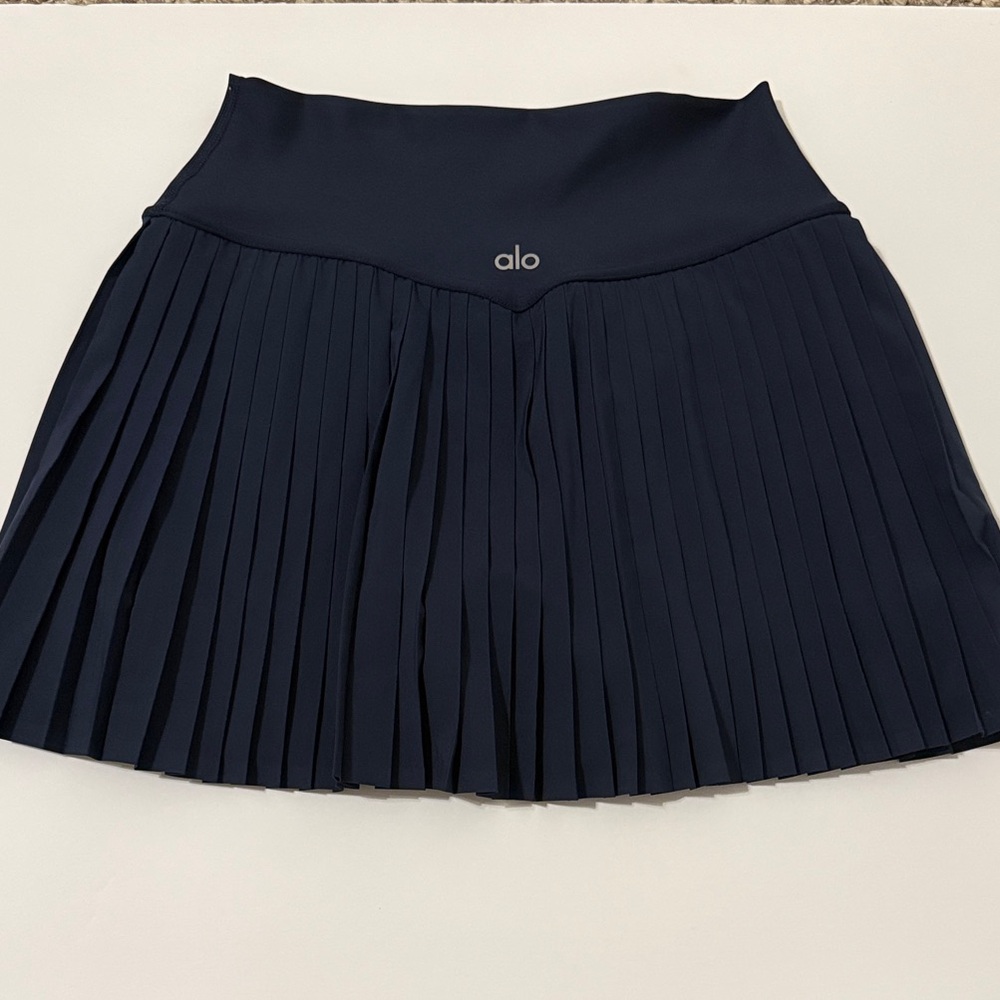 ALO Grand Slam Mini Tennis Skirt - Navy Blue - Size Small